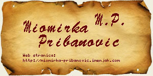 Miomirka Pribanović vizit kartica